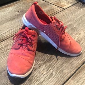 Toms red lace up shoes